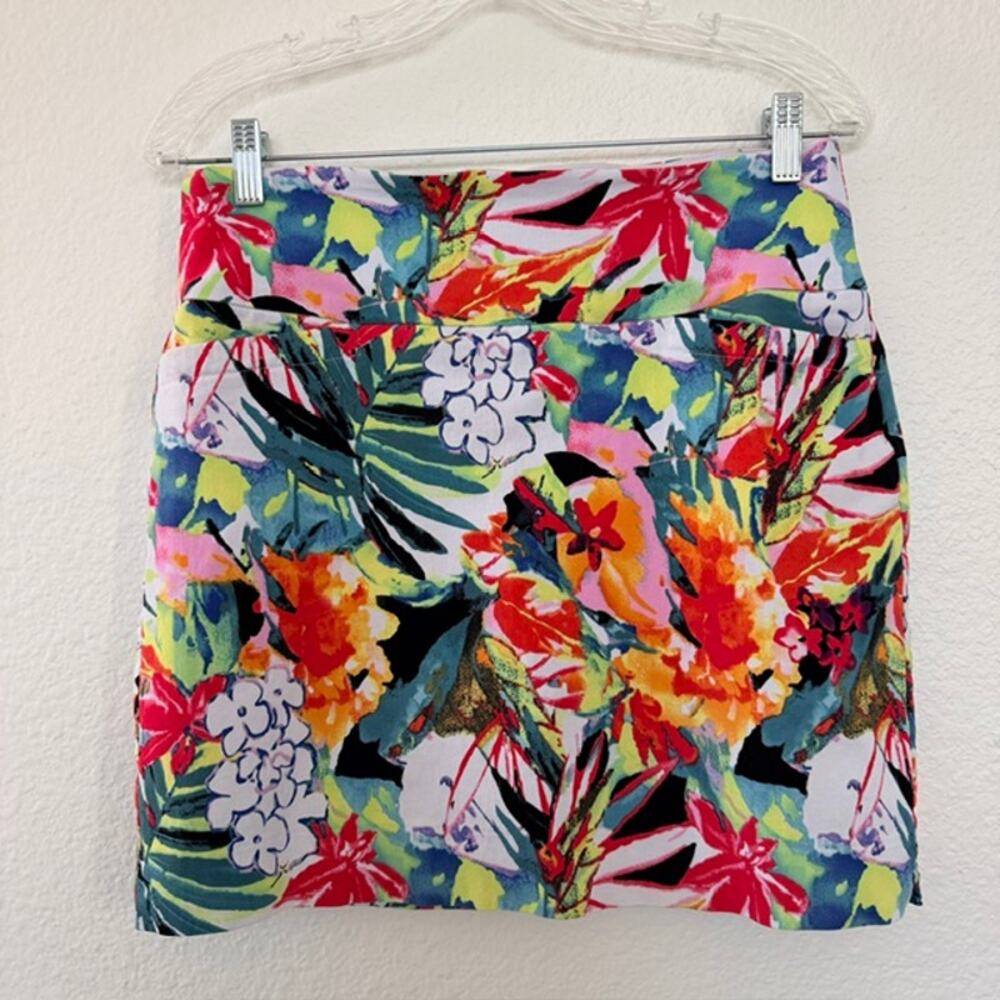 Swing Control Skort Golf Women 8 Tropical Floral Colorful Tummy Control Athletic - Picture 10 of 10